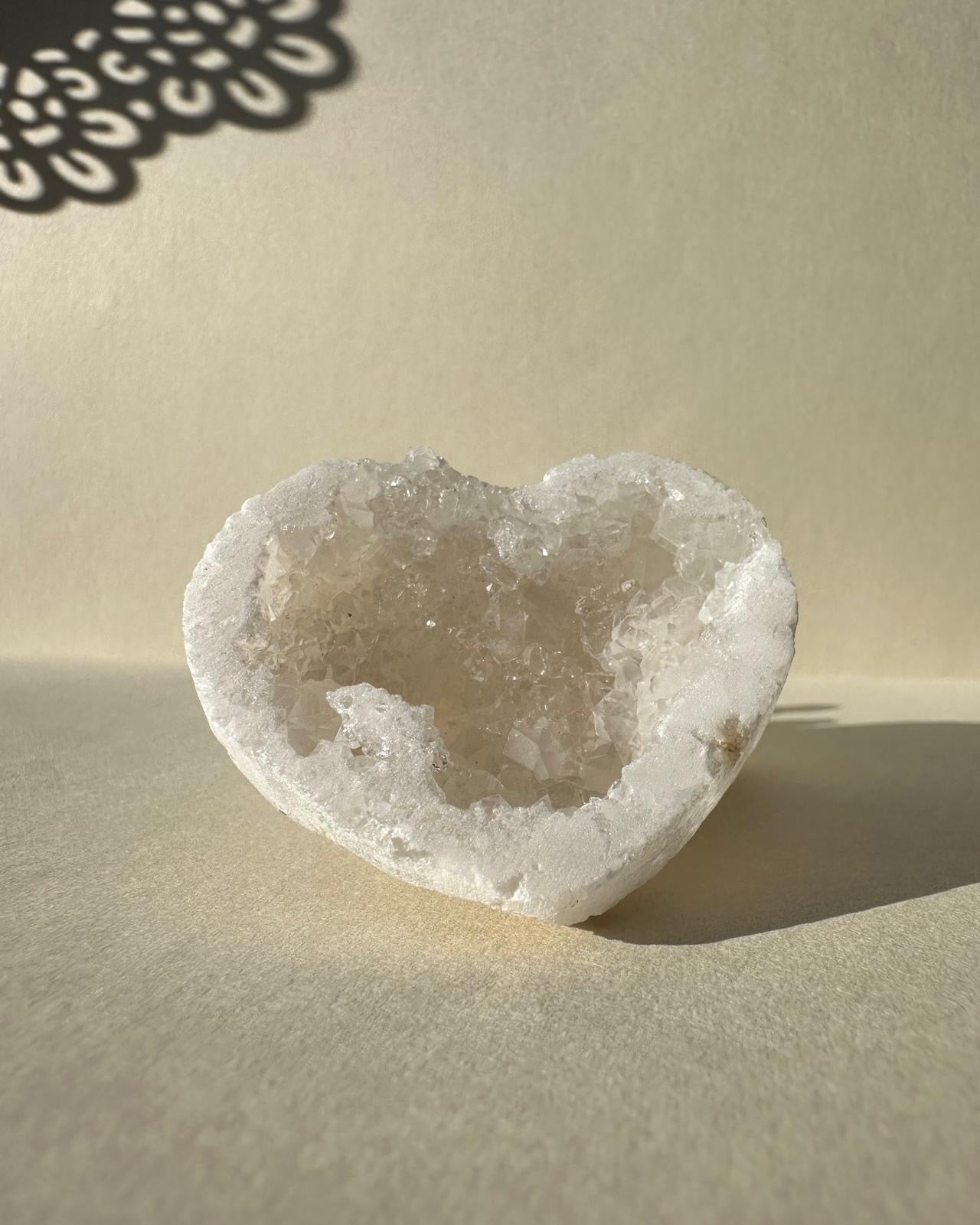Moroccan White Agate Druzy Heart