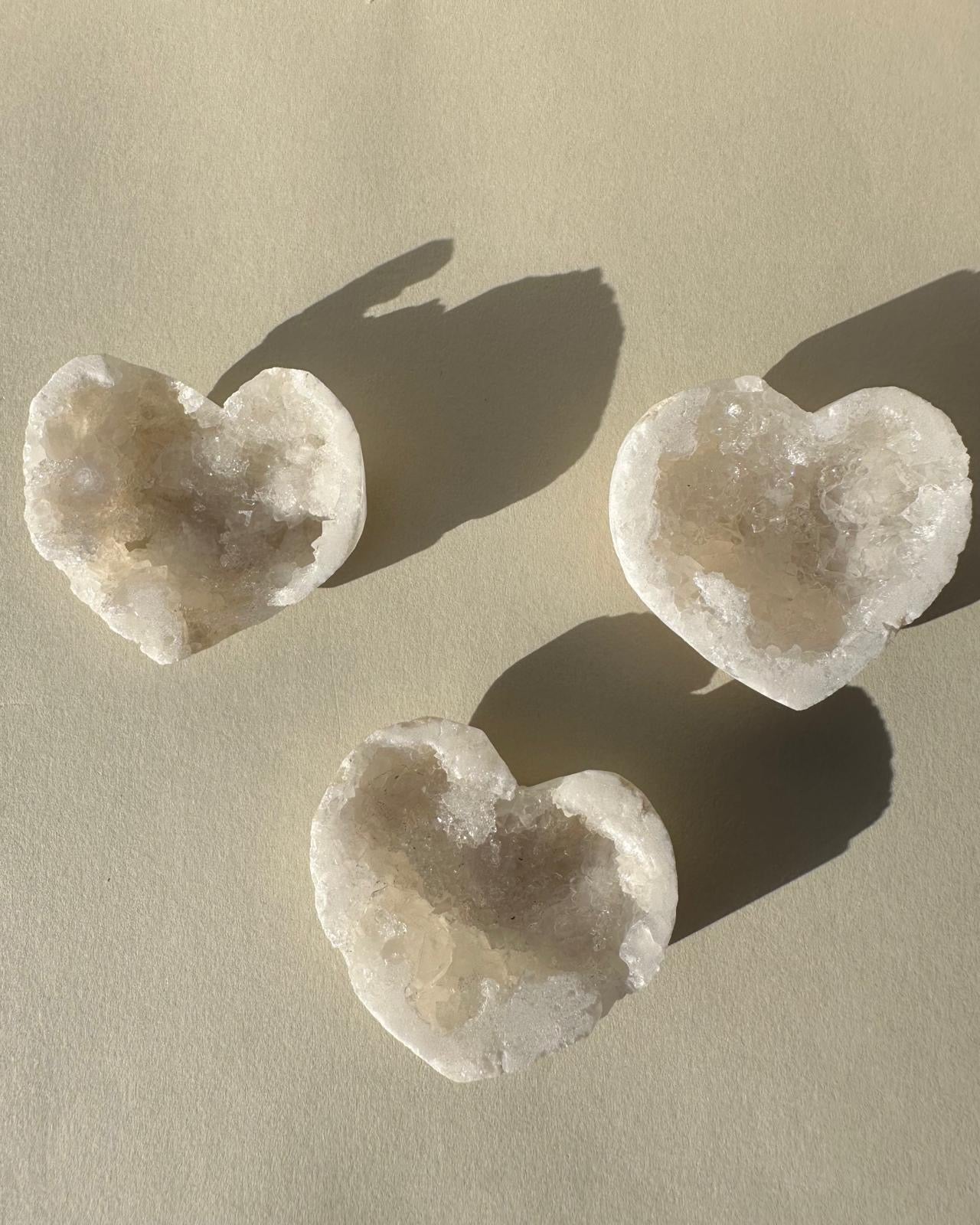 Moroccan White Agate Druzy Heart