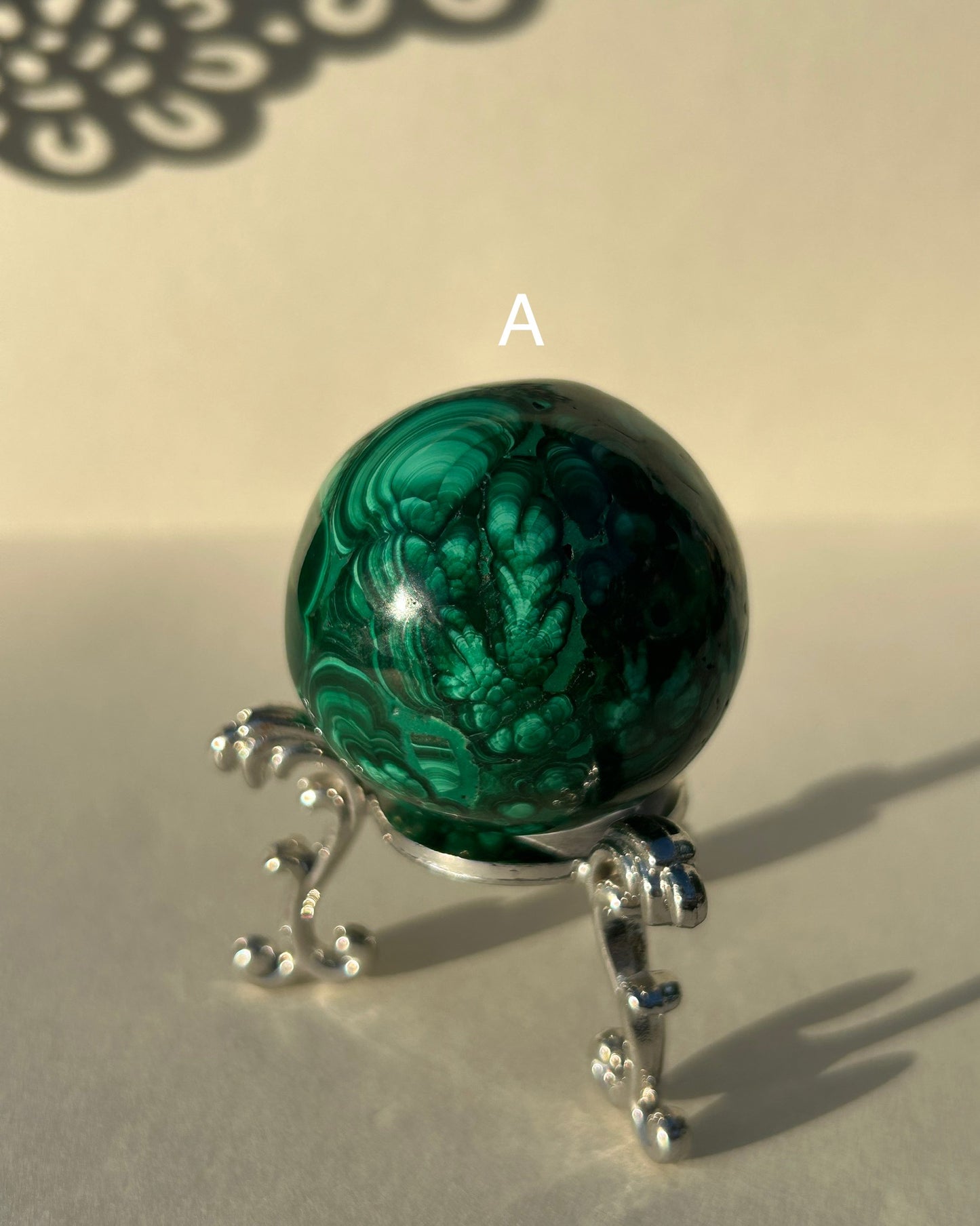 Polished Malachite Sphere from Mexico