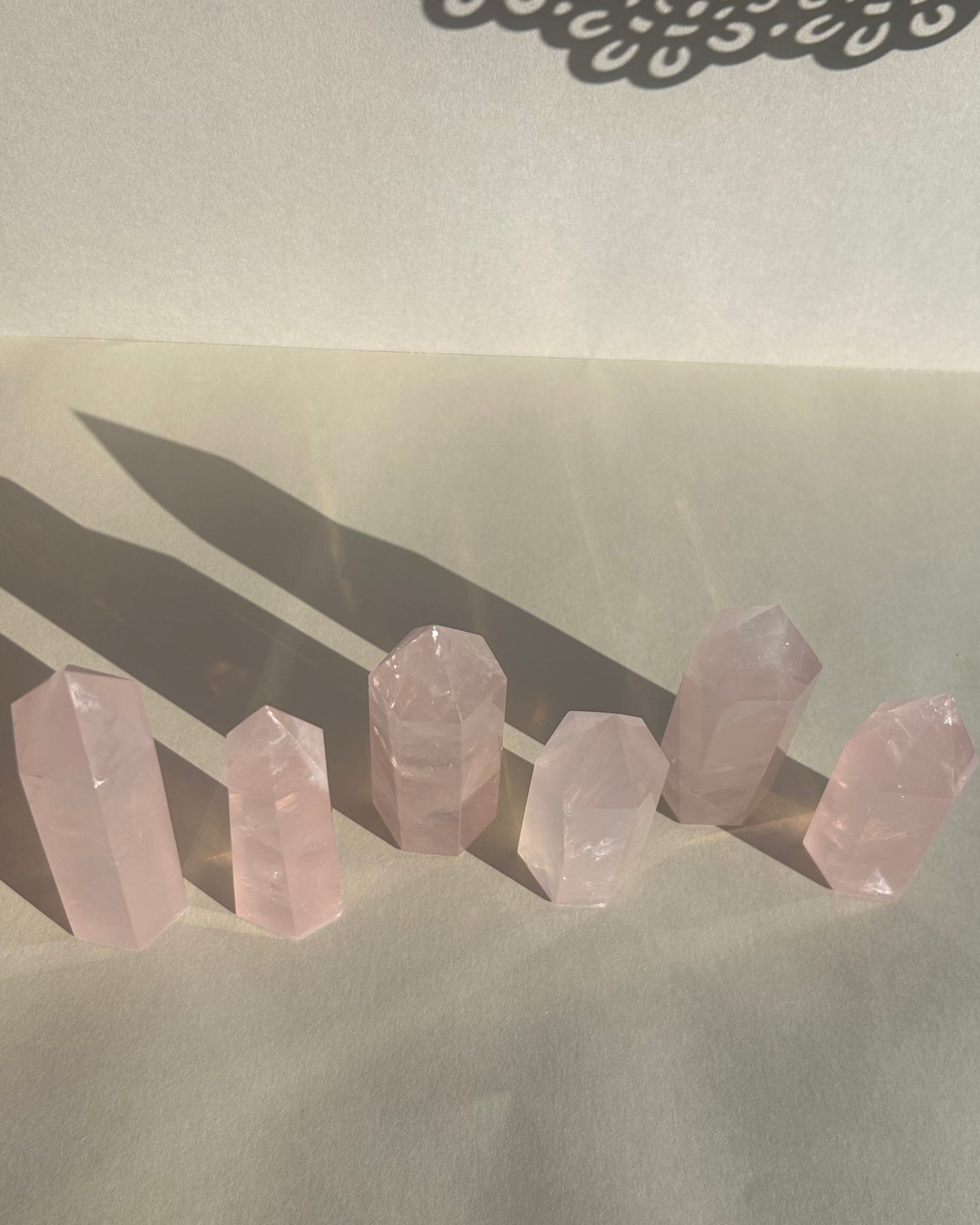 Rose Quartz Point with Rainbows