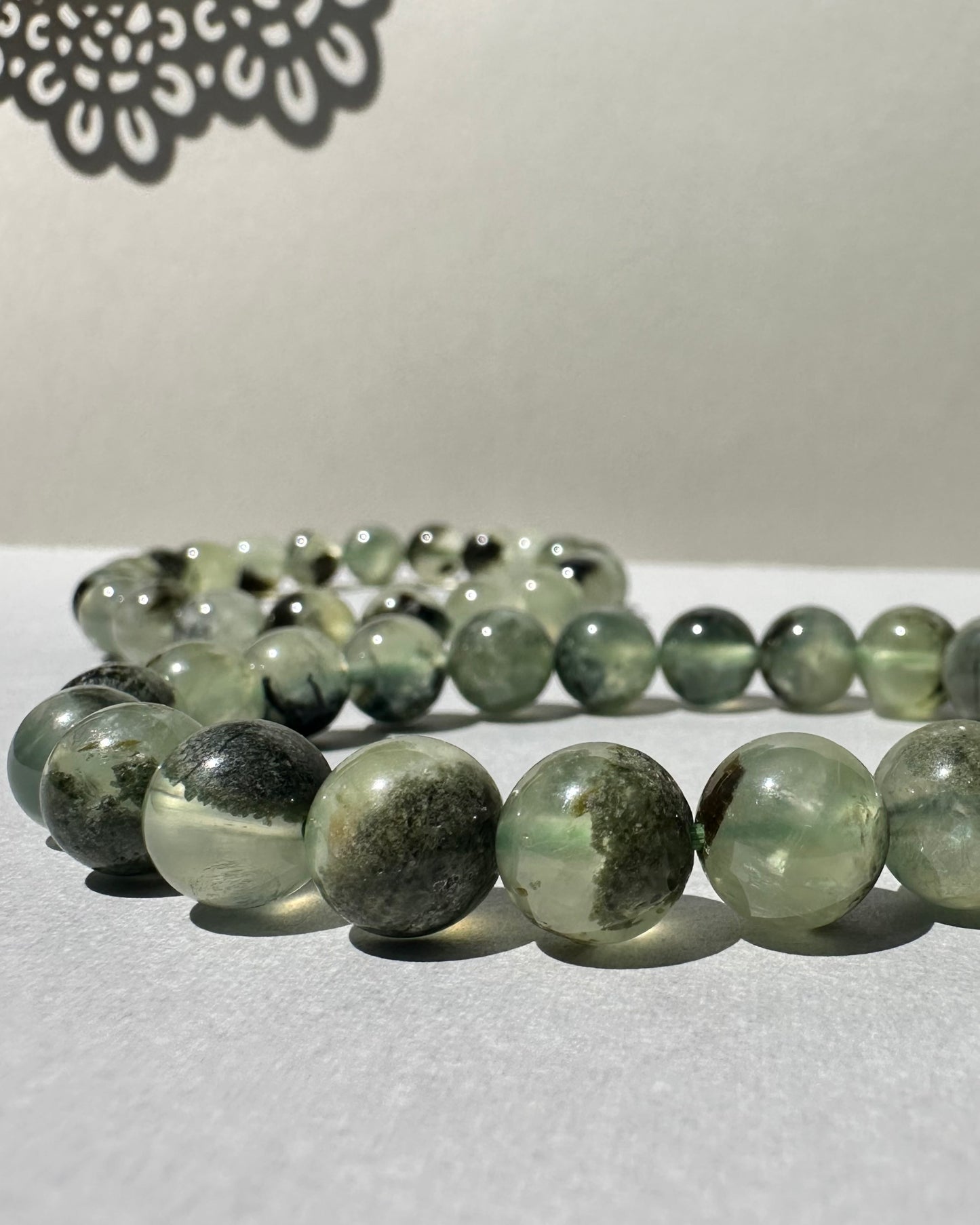 Prehnite with Green Rutile Bracelet