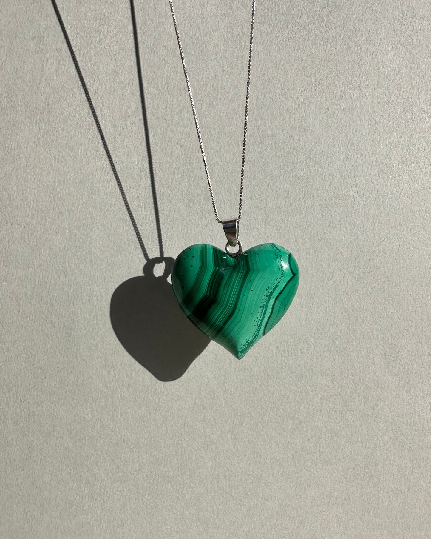 Gorgeous Polished Malachite Heart Pendant From Mexico