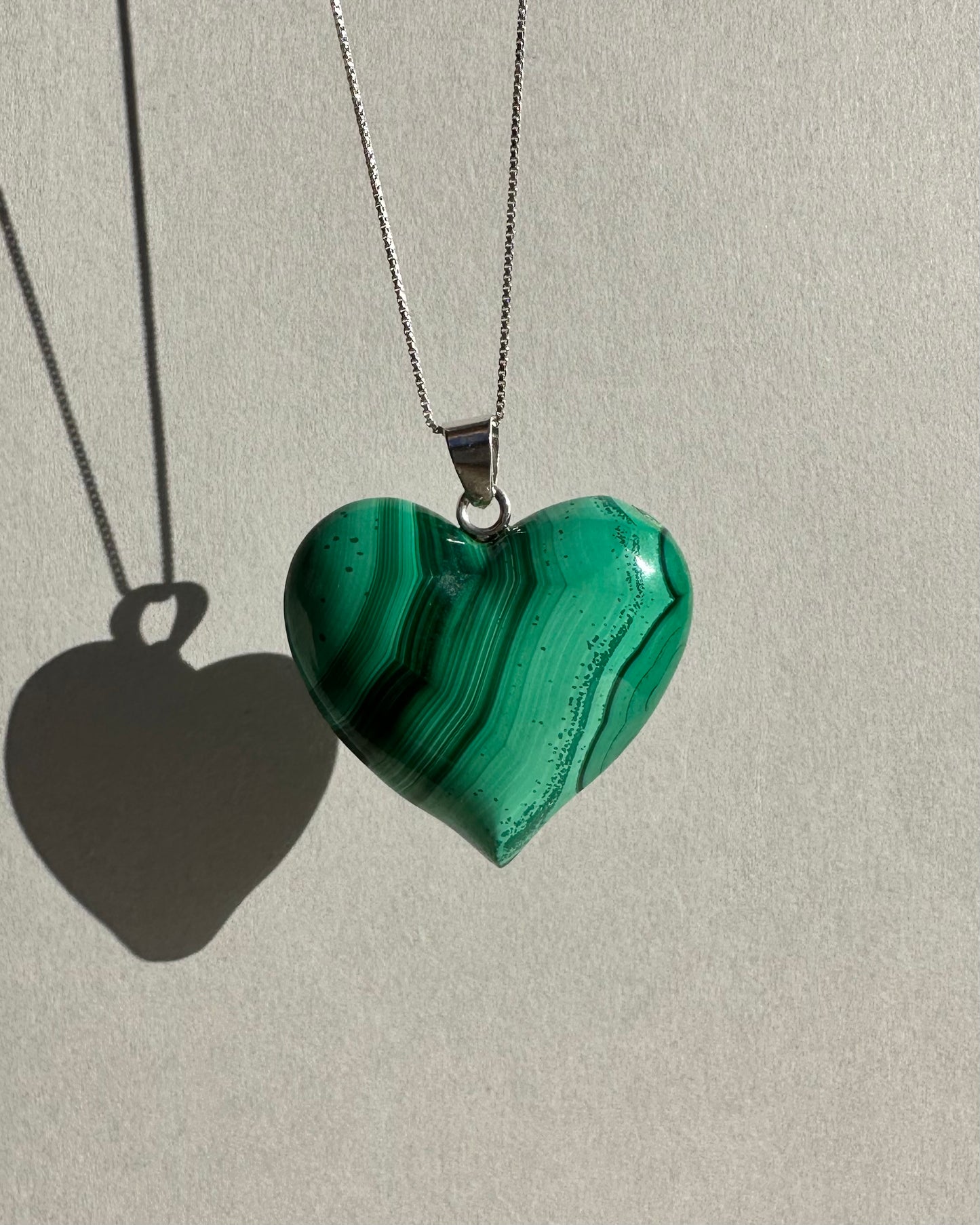 Gorgeous Polished Malachite Heart Pendant From Mexico