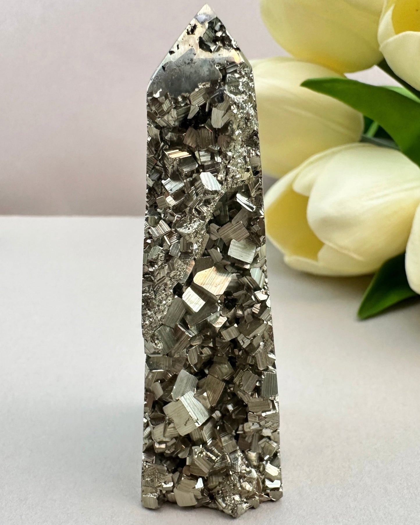 Sparkling Pyrite Towers with Druzy from Peru