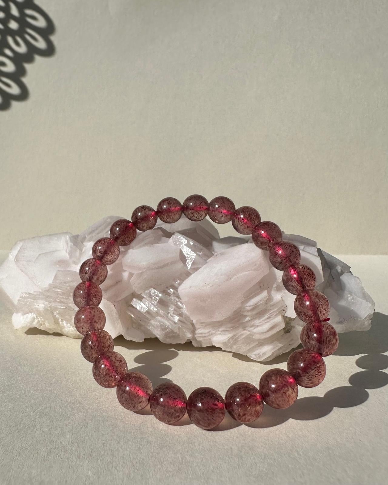Strawberry Quartz with Star Seeds Bracelet