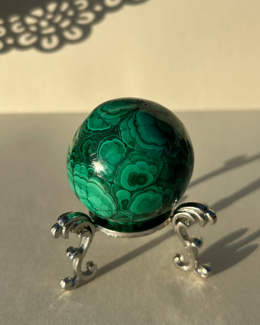 Polished Malachite Sphere from Mexico