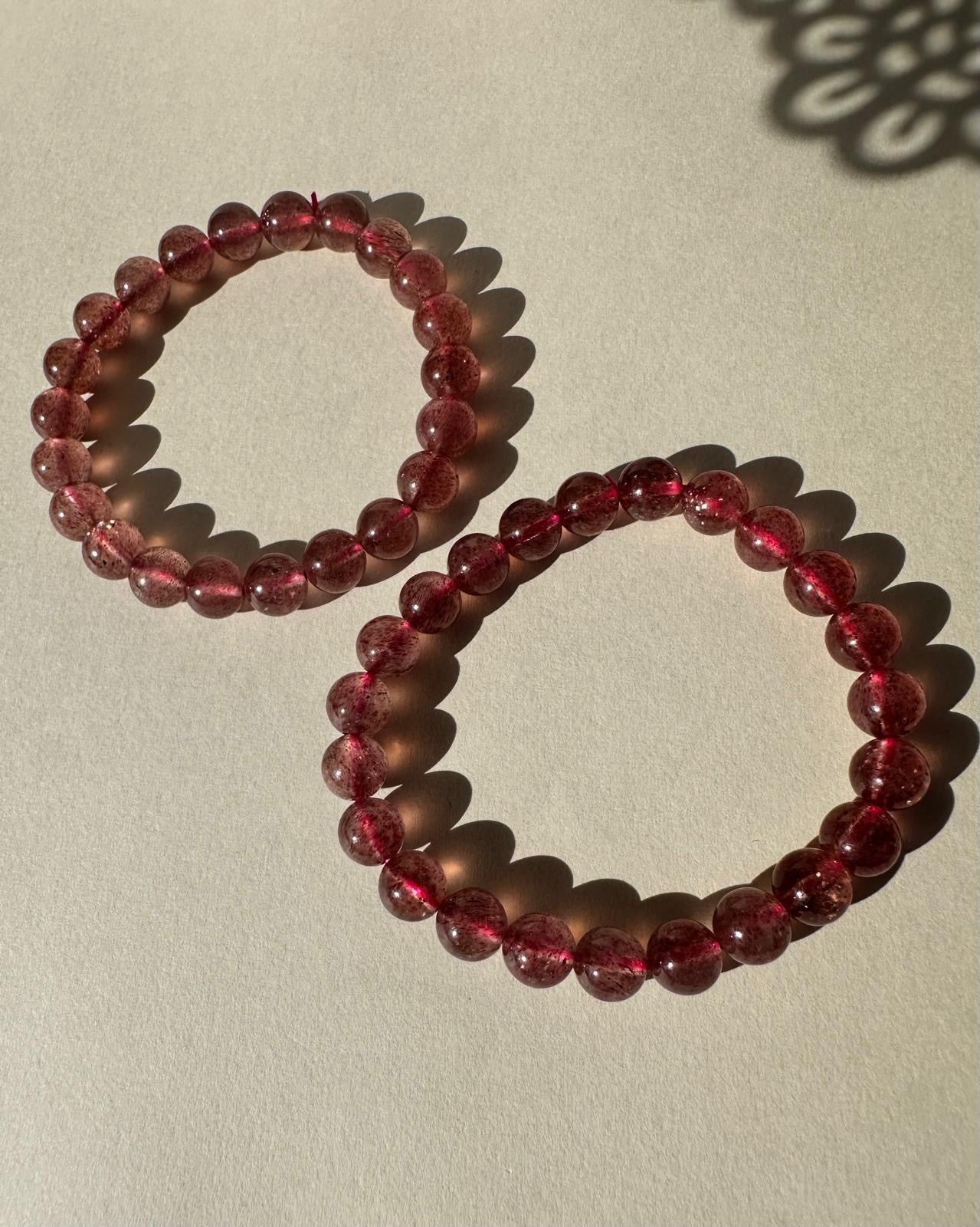 Strawberry Quartz with Star Seeds Bracelet