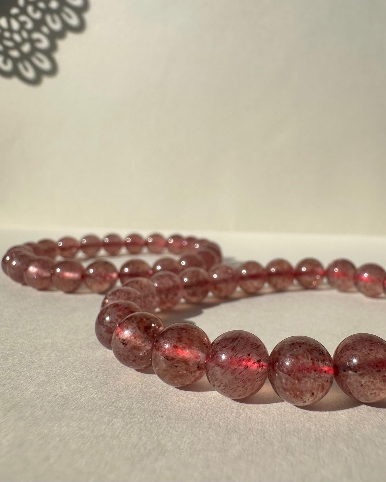 Strawberry Quartz with Star Seeds Bracelet
