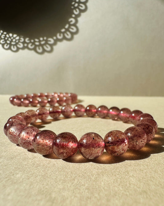 Strawberry Quartz with Star Seeds Bracelet