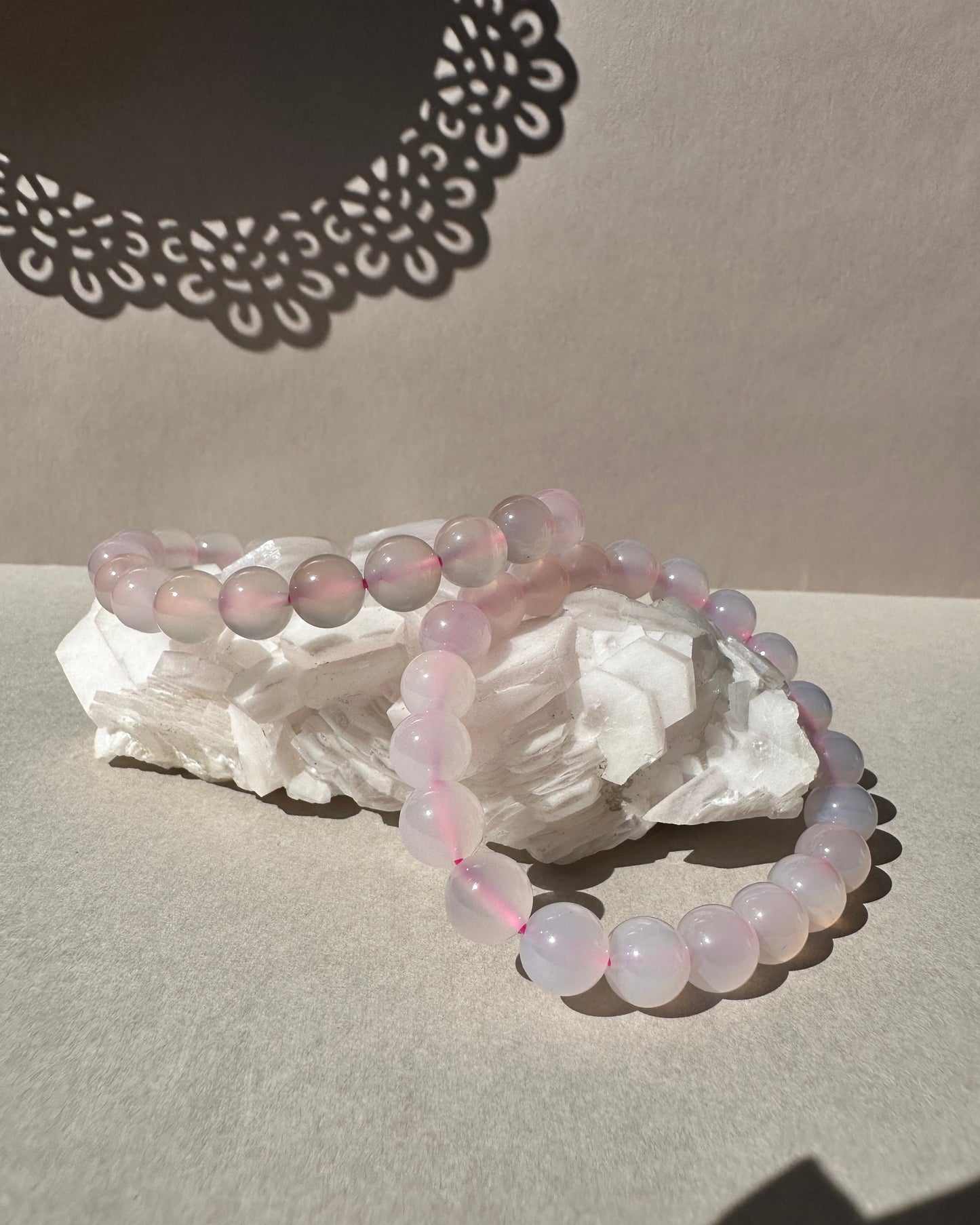 Pink Chalcedony Bracelet 9mm