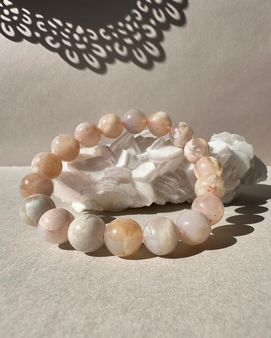 Flower Agate Bracelet 12mm