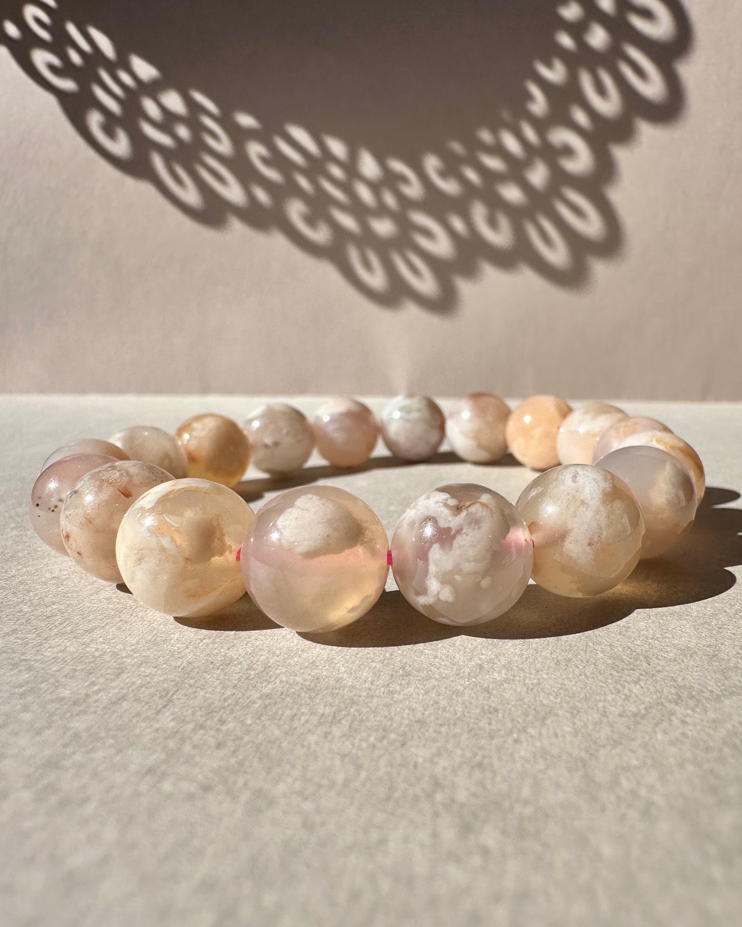 Flower Agate Bracelet 12mm