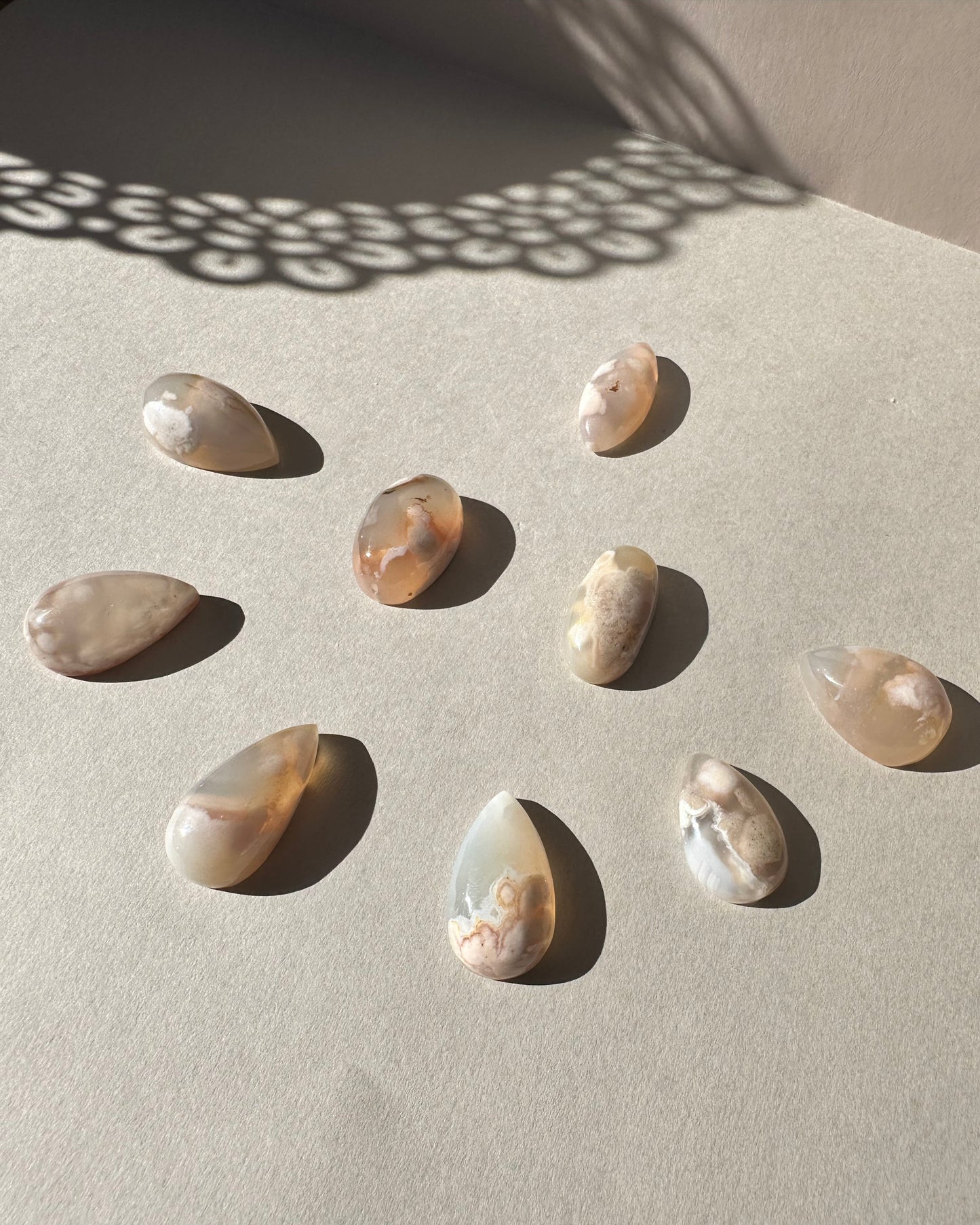 Flower Agate Teardrop