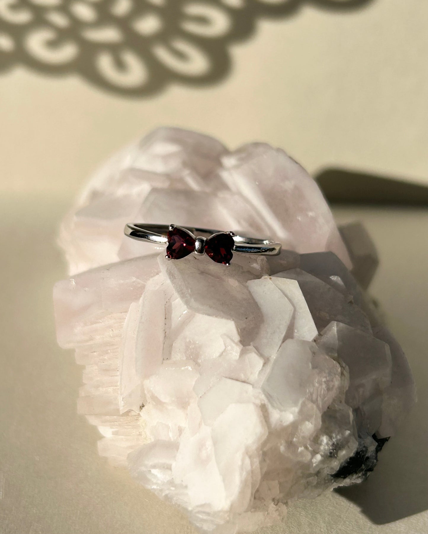 Garnet Bow Ring