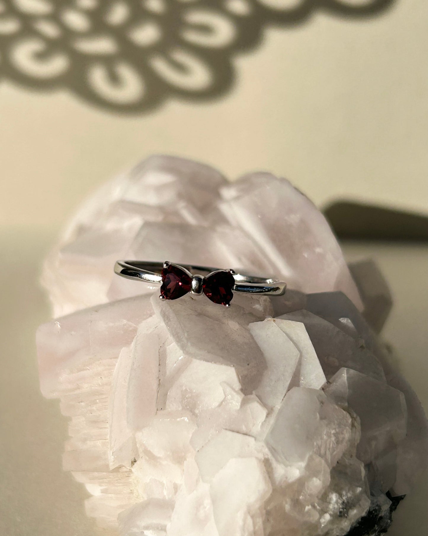 Garnet Bow Ring