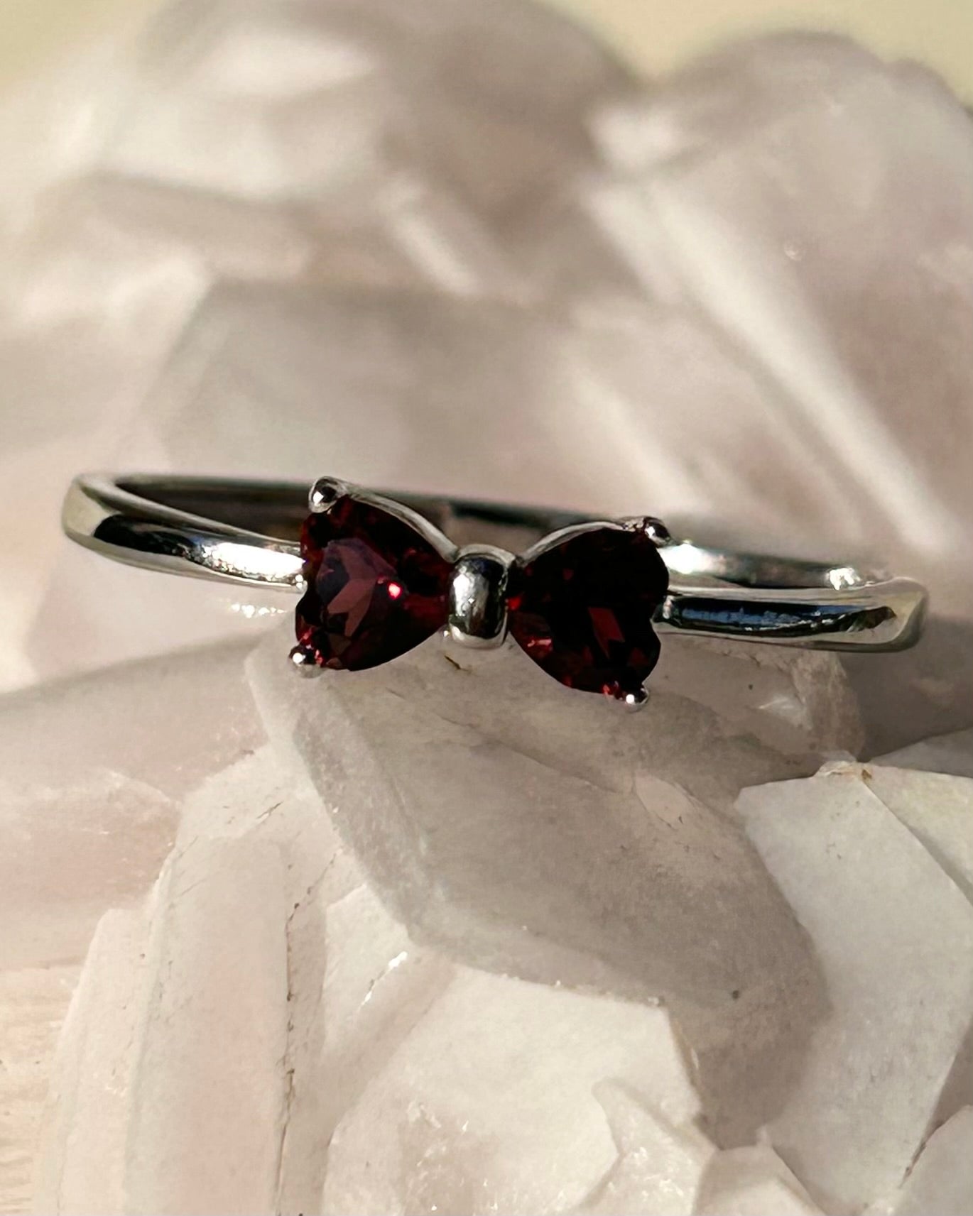 Garnet Bow Ring