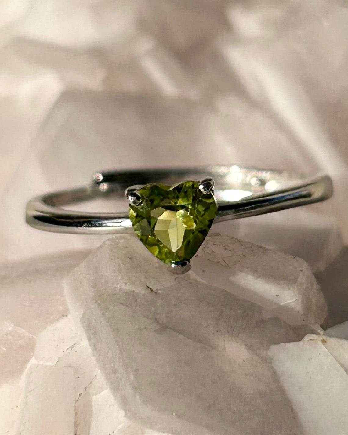 Peridot Heart Ring