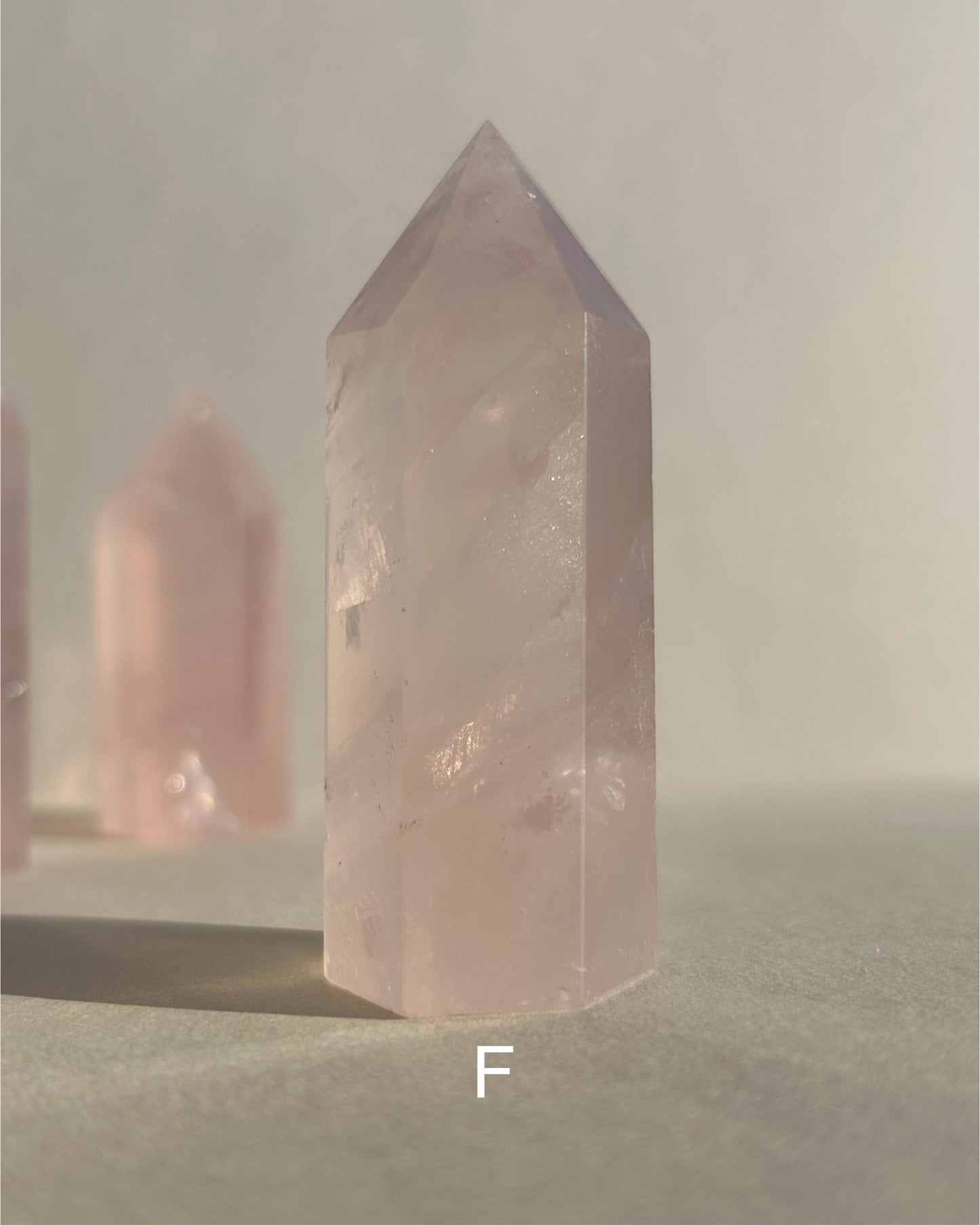 Rose Quartz Point with Rainbows