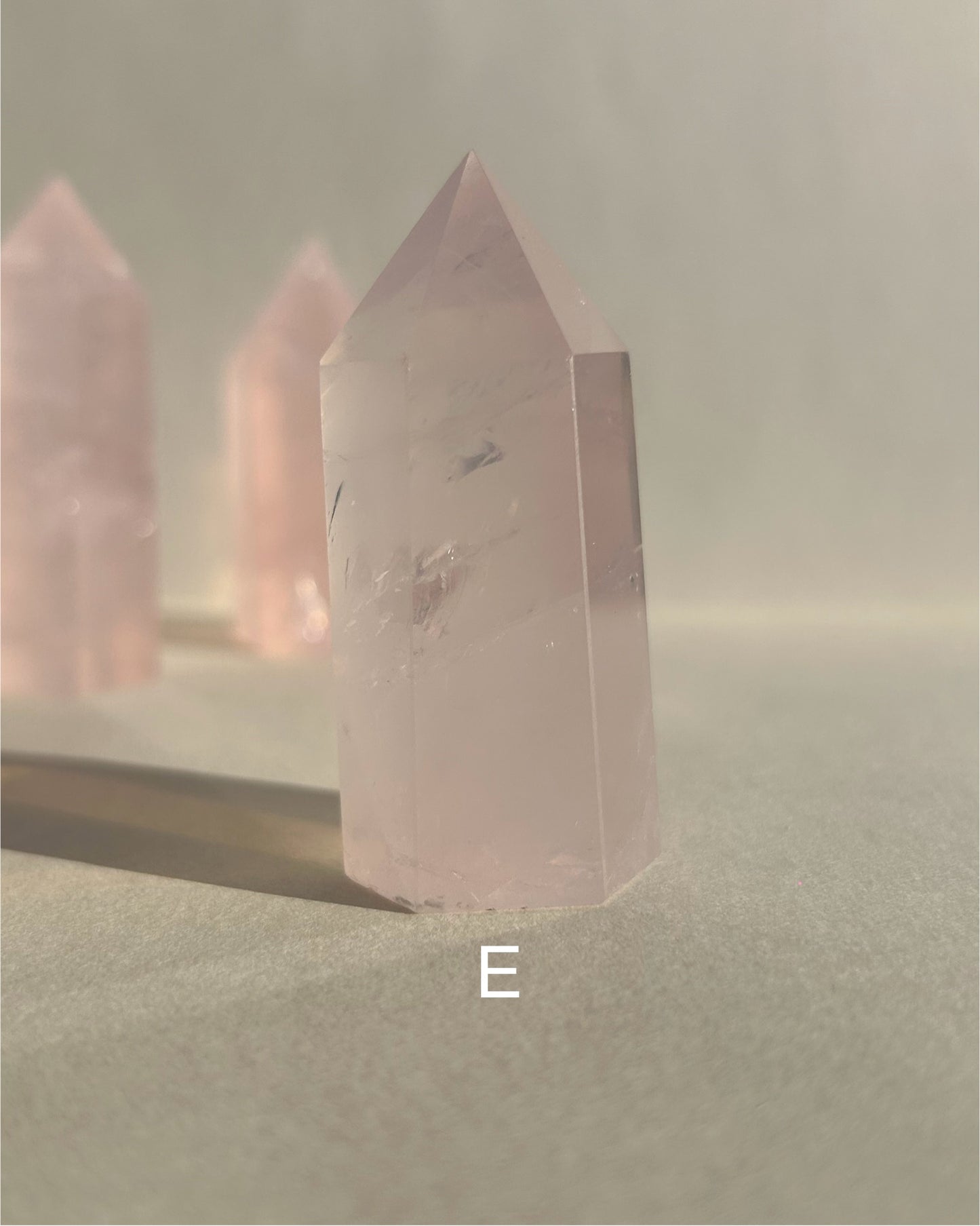 Rose Quartz Point with Rainbows