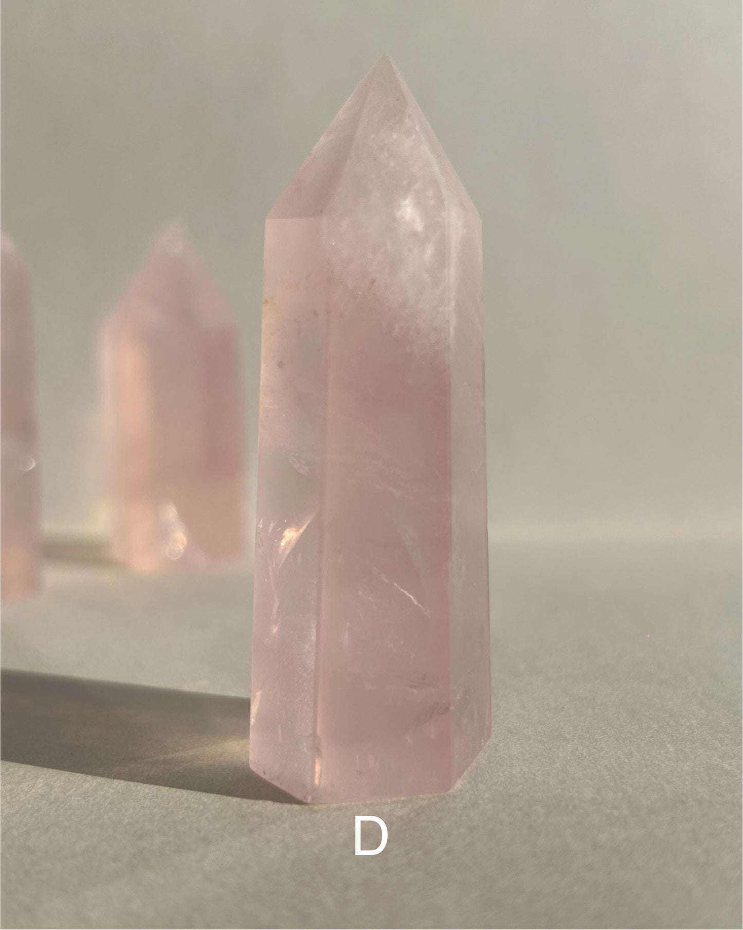 Rose Quartz Point with Rainbows