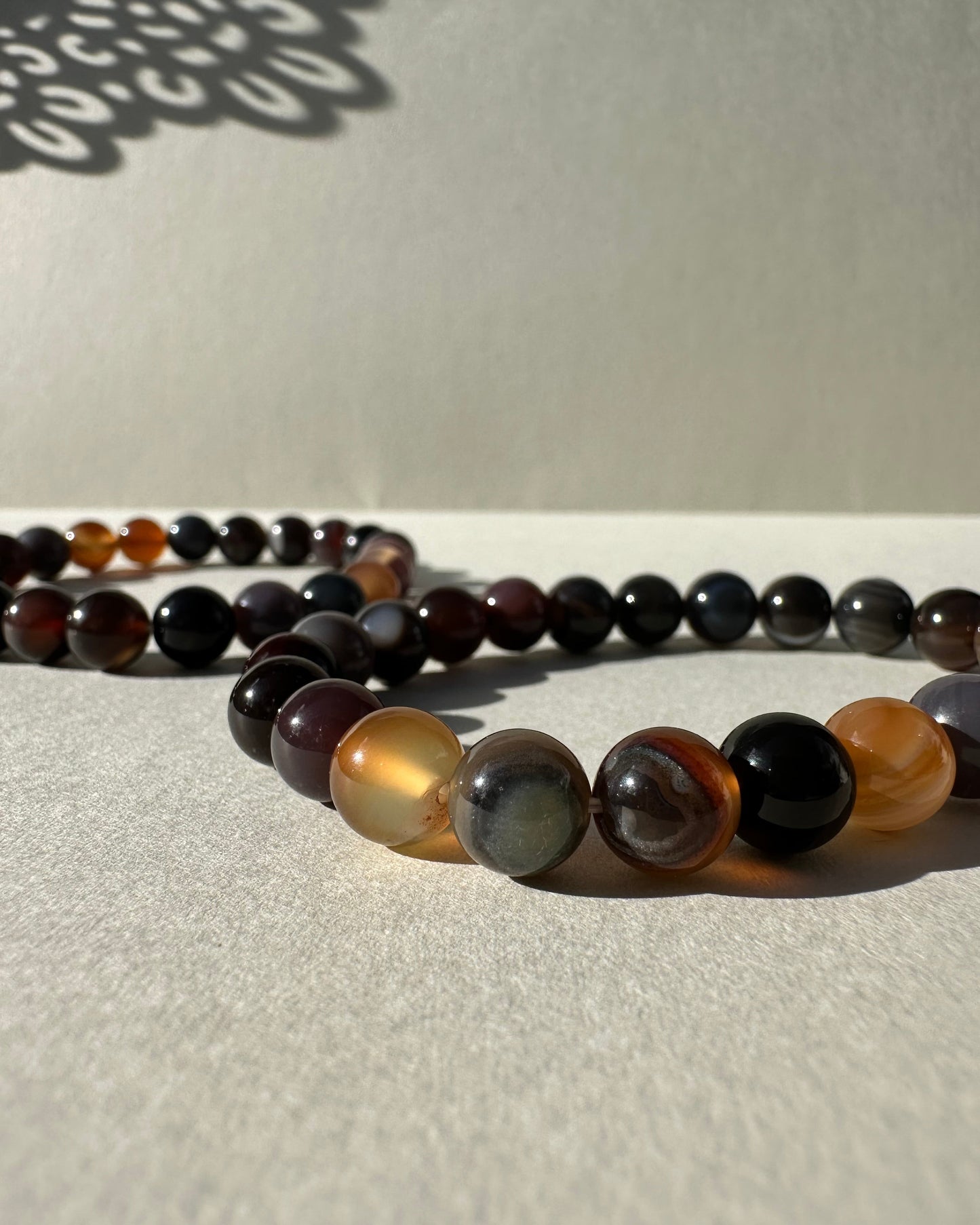 Dark Agate with Orca Bracelet 8mm