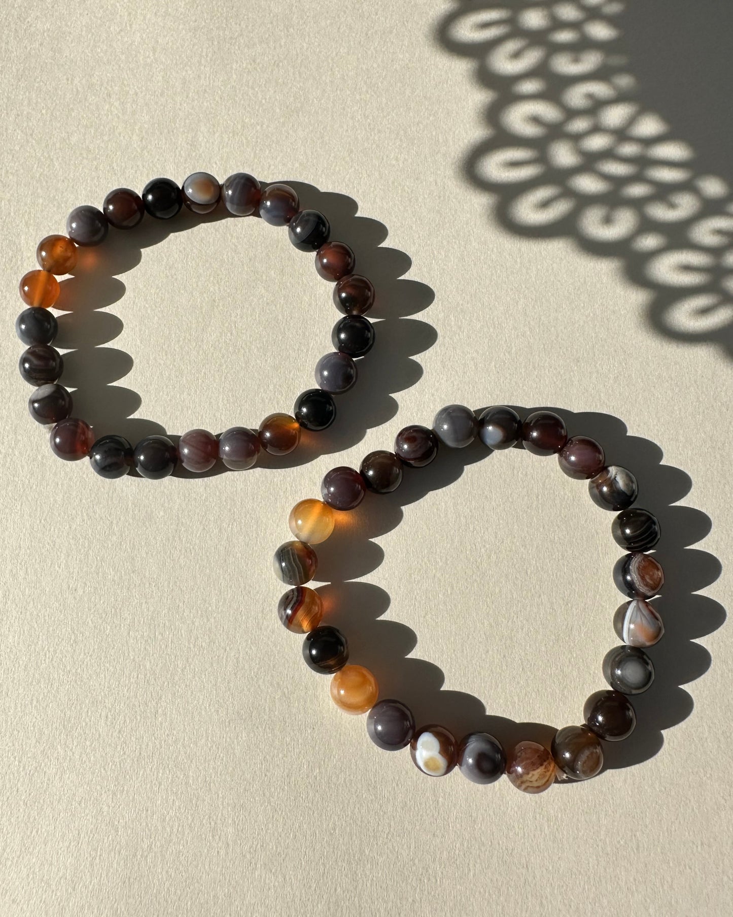 Dark Agate with Orca Bracelet 8mm