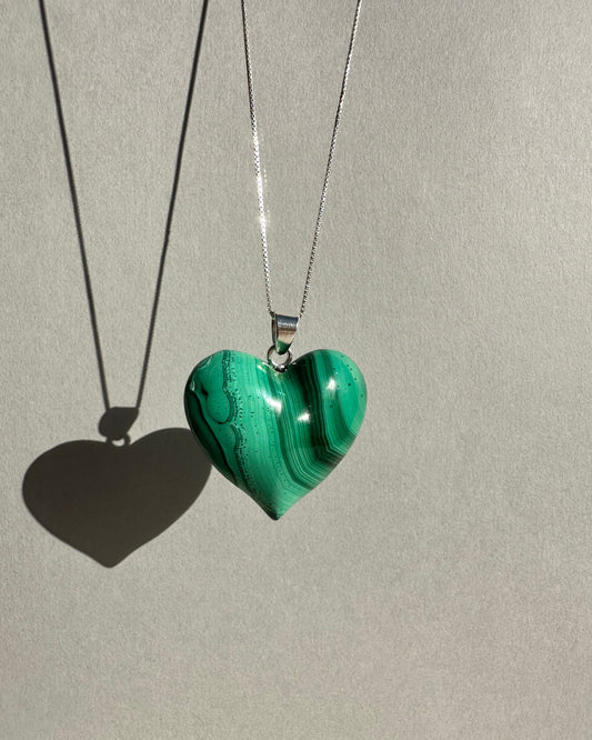 Polished Malachite Heart (light)