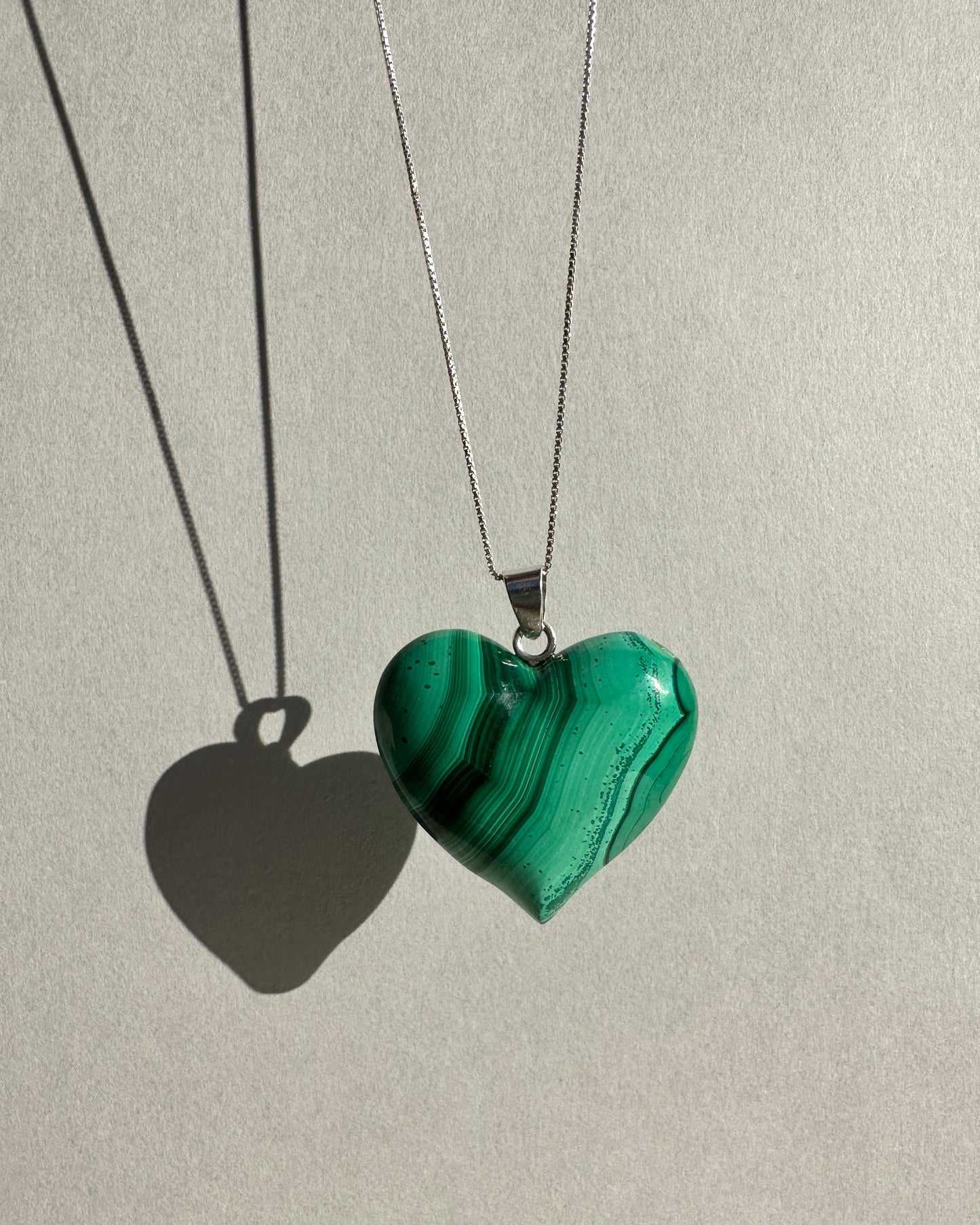 Polished Malachite Heart (light)